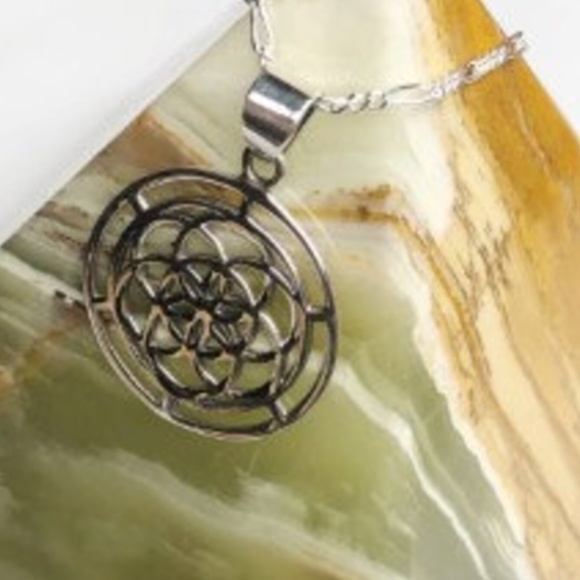 Sterling Silver Flower of Life Pendant - Picture 2 of 2